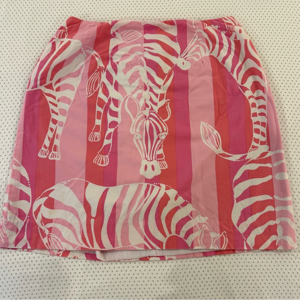 Lilly Pulitzer pink and White A-Line Mini Skirt Resort Wear VINTAGE